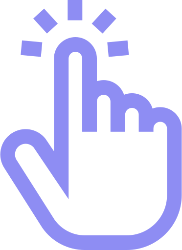 icon of hand and finger clicking